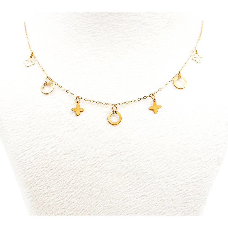 گردنبند طلا زنانه مدل آویز روبرتو کویین