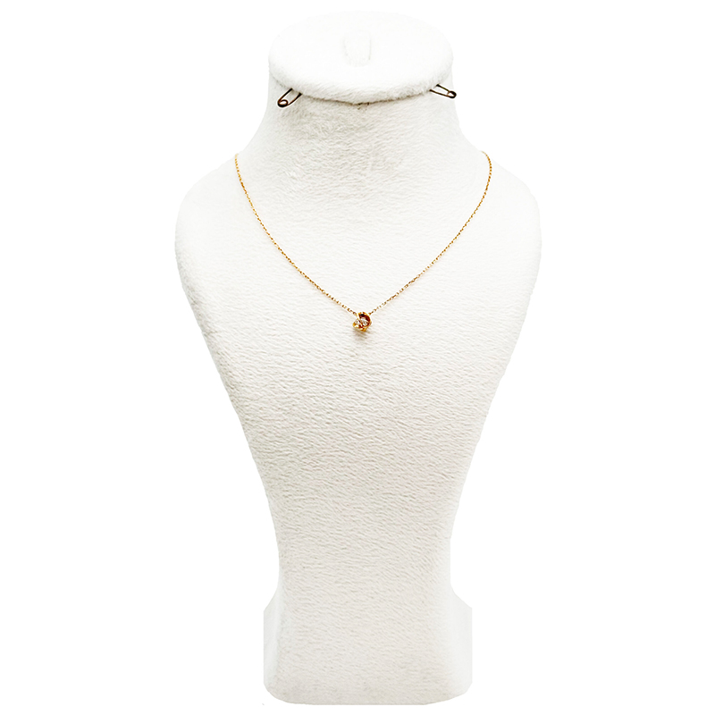 گردنبند طلا زنانه مدل تک نگین چرخان