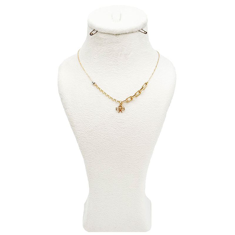 گردنبند طلا زنانه مدل آویز پاپیون