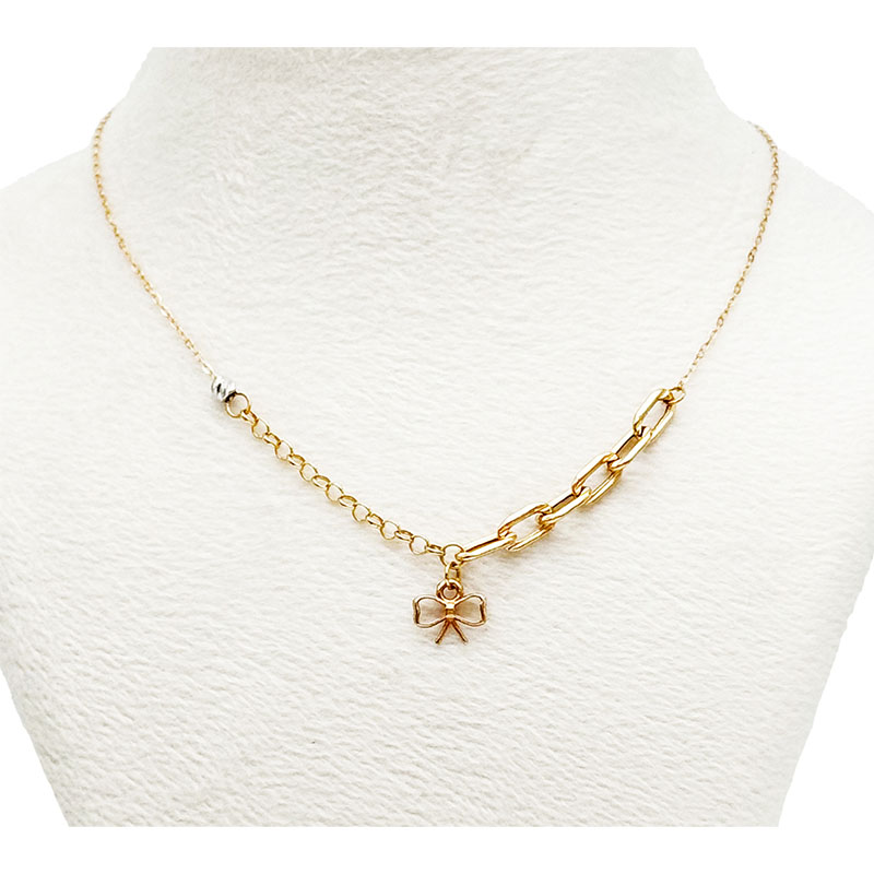 گردنبند طلا زنانه مدل آویز پاپیون