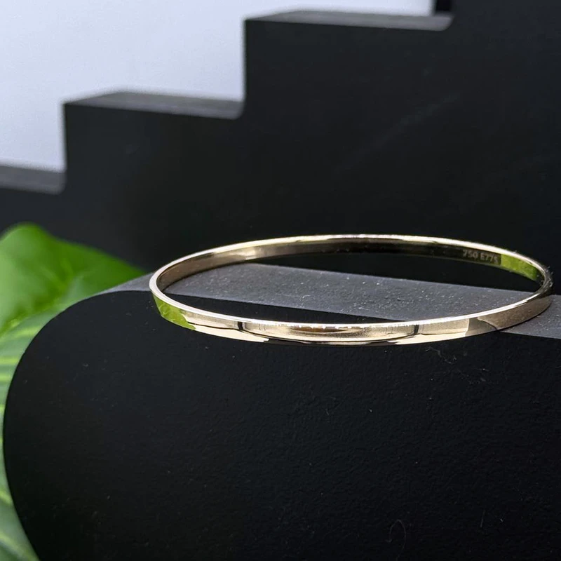 النگو طلا کم اجرت 18 عیار زنانه ناریا مدل آیینه ای سایز 3