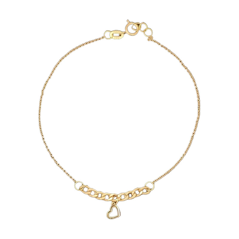 دستبند زنجیری طلا 18 عیار زنانه ناریا مدل کارتیر قلب