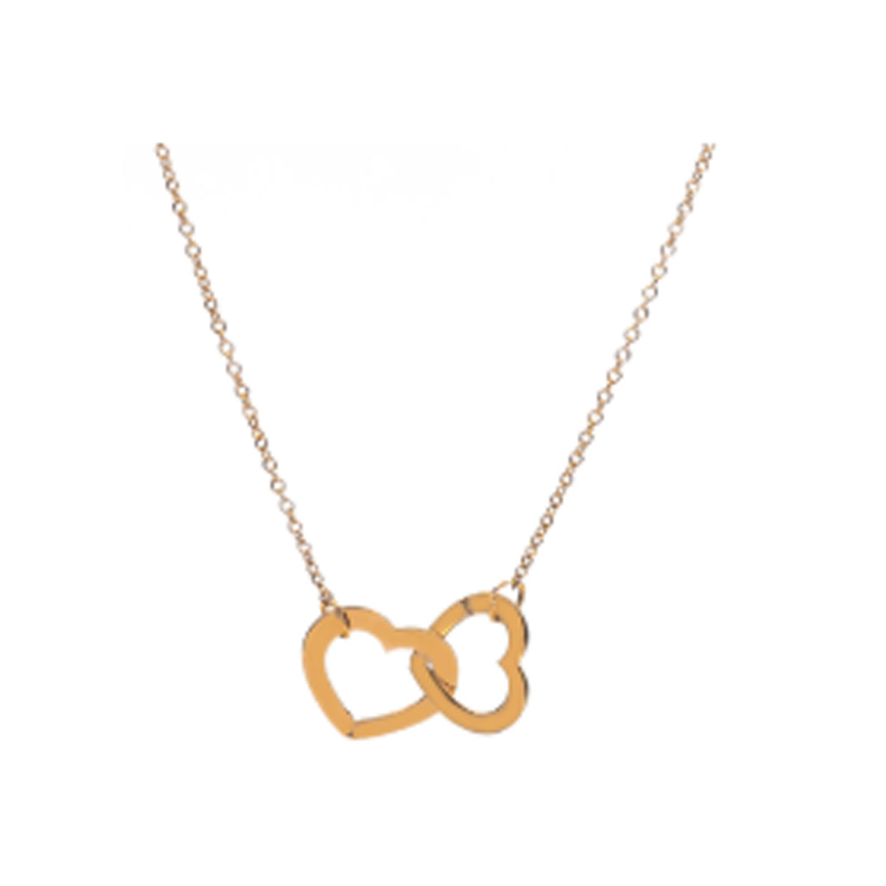 گردنبند طلا زنانه مدل جفت قلب مینیمال