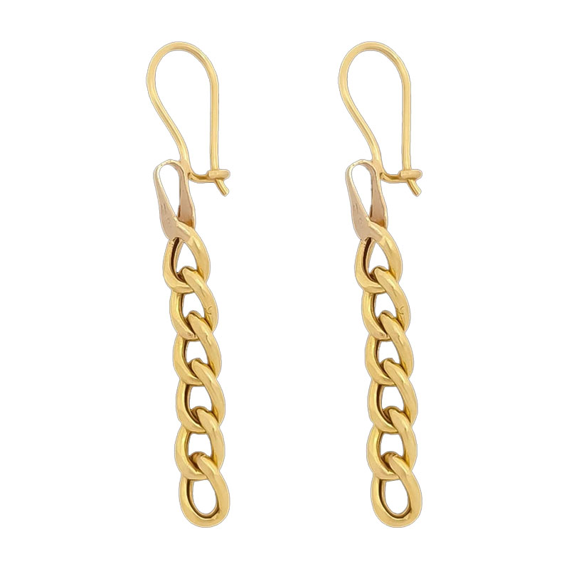 گوشواره طلا زنانه 18 عیار مدل ES-6 با طرح کارتیه