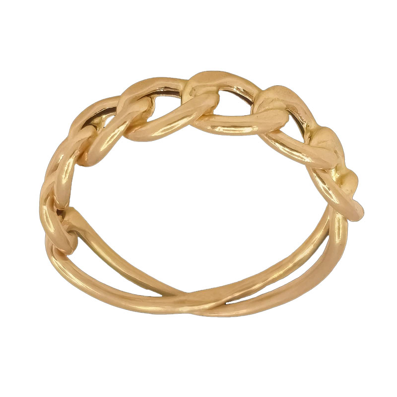 انگشتر بدون نگین طلا 18 عیار مدل کراس کد F24 با طرح کارتیه