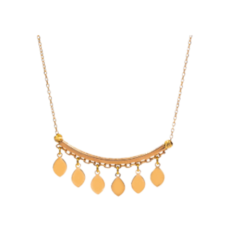 گردنبند طلا زنانه مدل حلال آویز پولکی