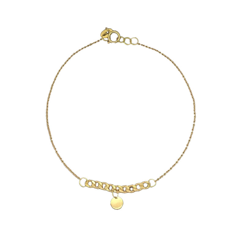 دستبند زنجیری طلا 18 عیار زنانه ناریا مدل Coin