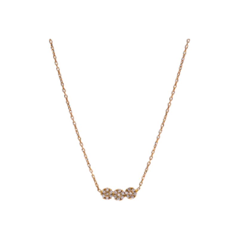 گردنبند طلا زنانه مدل سه شکوفه